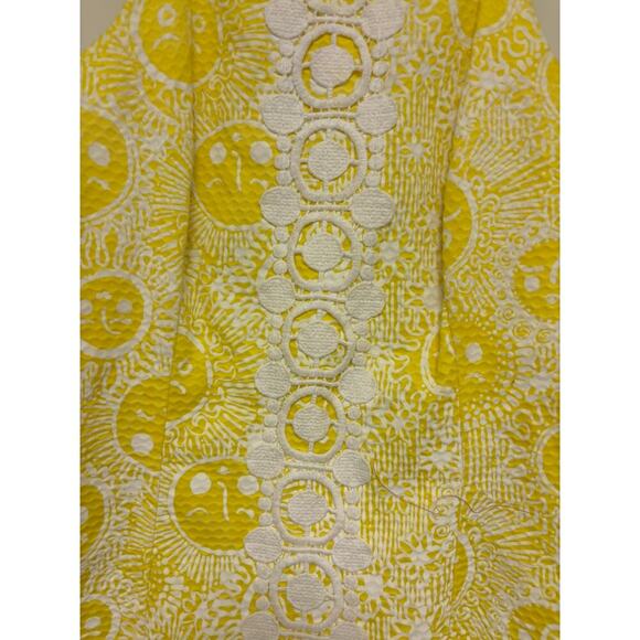 Lilly Pulitzer Rare Annabelle Halter Top Cotton Yellow White Embroidered 44 - Picture 3 of 6